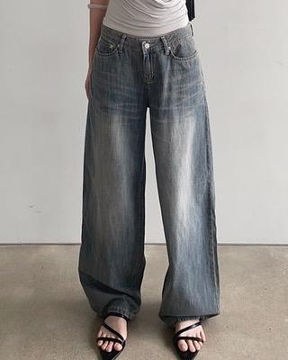 light flat denim pants