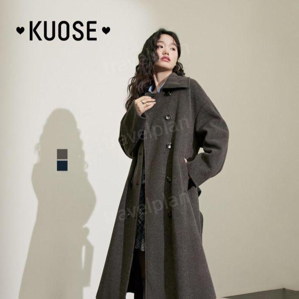 KUOSE 쿠오세코트 빈티지 트위드 롱 그레이