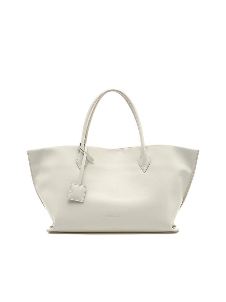 Cabas Leather Bag, Ivory
