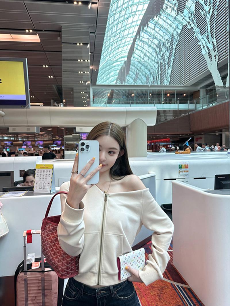 Basic Off Zip-up Off Shoulder & Zip-up Hood (4Color)