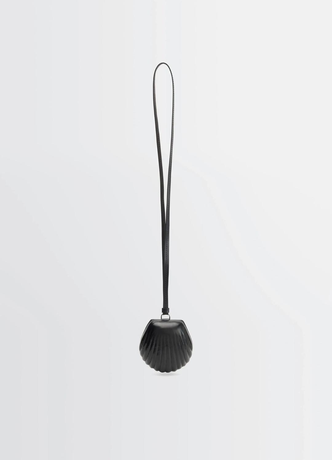 CARLOS SHELL COIN PURSE NECKLACE IN LEATHER - OS