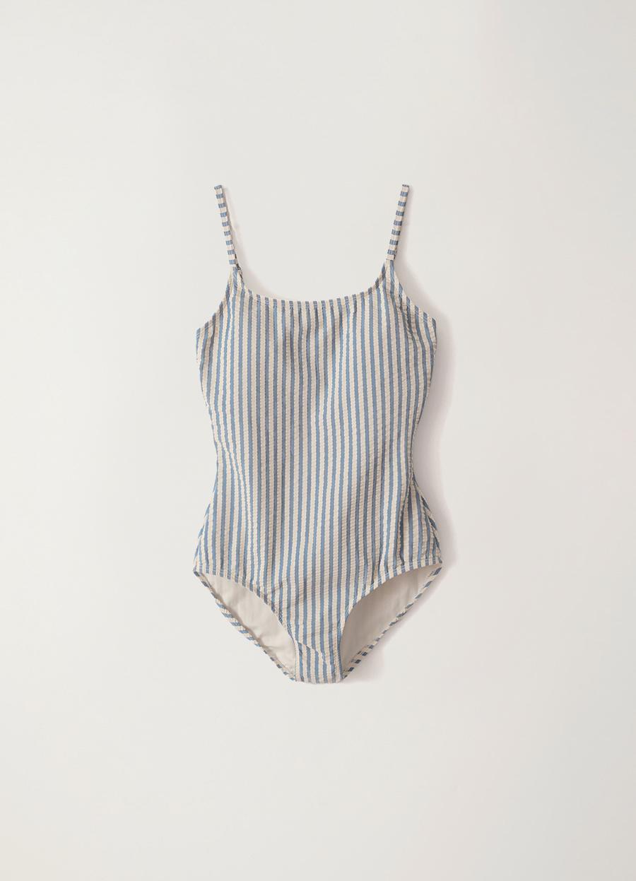 Lona one-piece swim suit (Blue stripe)
