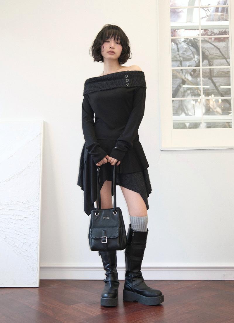 FAYE OFF-SHOULDER DRESS / BLACK