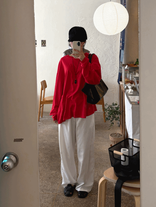 피븐 웨이비 스트라이프 밴딩 팬츠