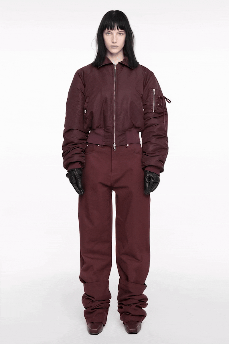 REVERSE COTTON PANTS BURGUNDY