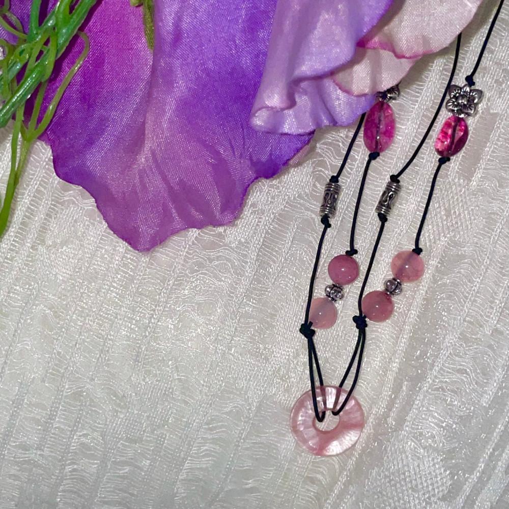 화백(和白)  수박수정 유니크 끈 목걸이