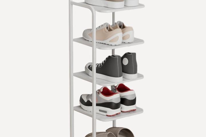 제니 좁은 현관 틈새 미니 신발장 신발정리대 5단 화이트