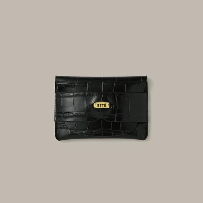 PENNY WALLET_CROCO BLACK
