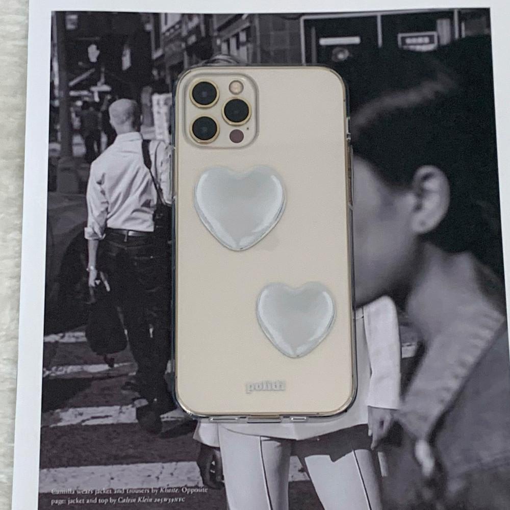 Silver heart case (jelly hard) / 아이폰케이스