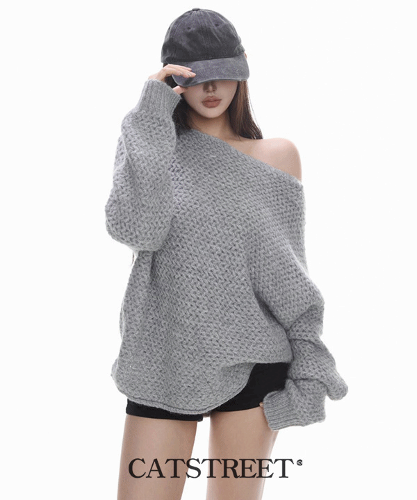 와플 헤비 니트스웨터