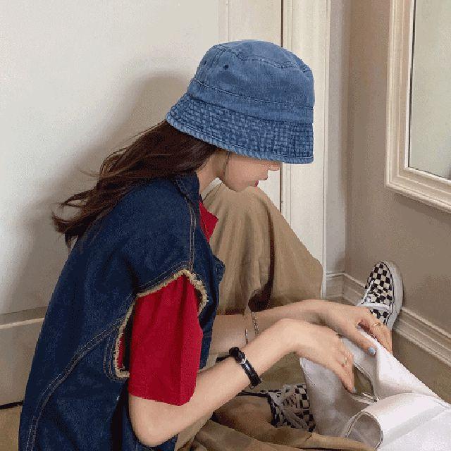 [당일발송][2color] 연청 진청 데님 버킷햇 예쁜 연예인 청 모자 봄 여름 가을 벙거지