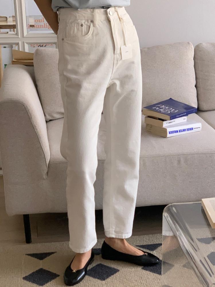 리브레 화이트 데님 팬츠