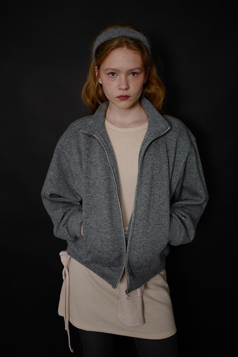 wool half zip-up knit shirts