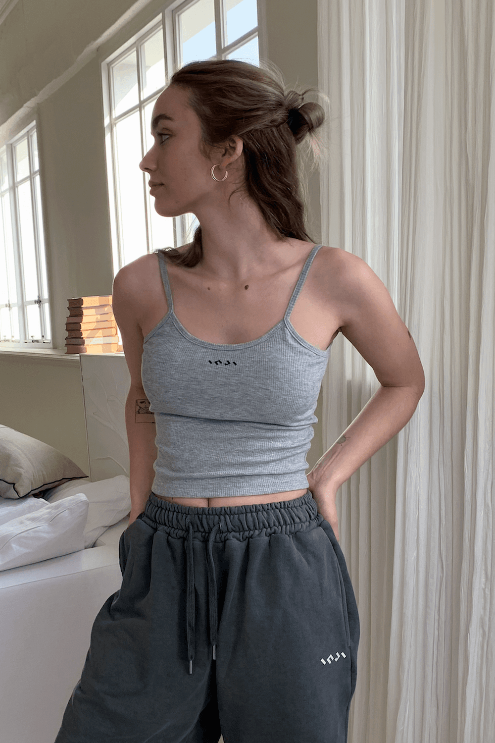 볼륨패드 탈부착 나시탑 그레이