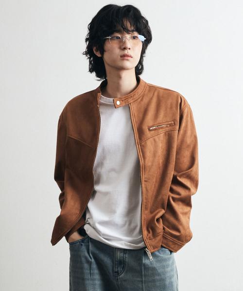 웨스턴 스웨이드 바이커 자켓-베이지