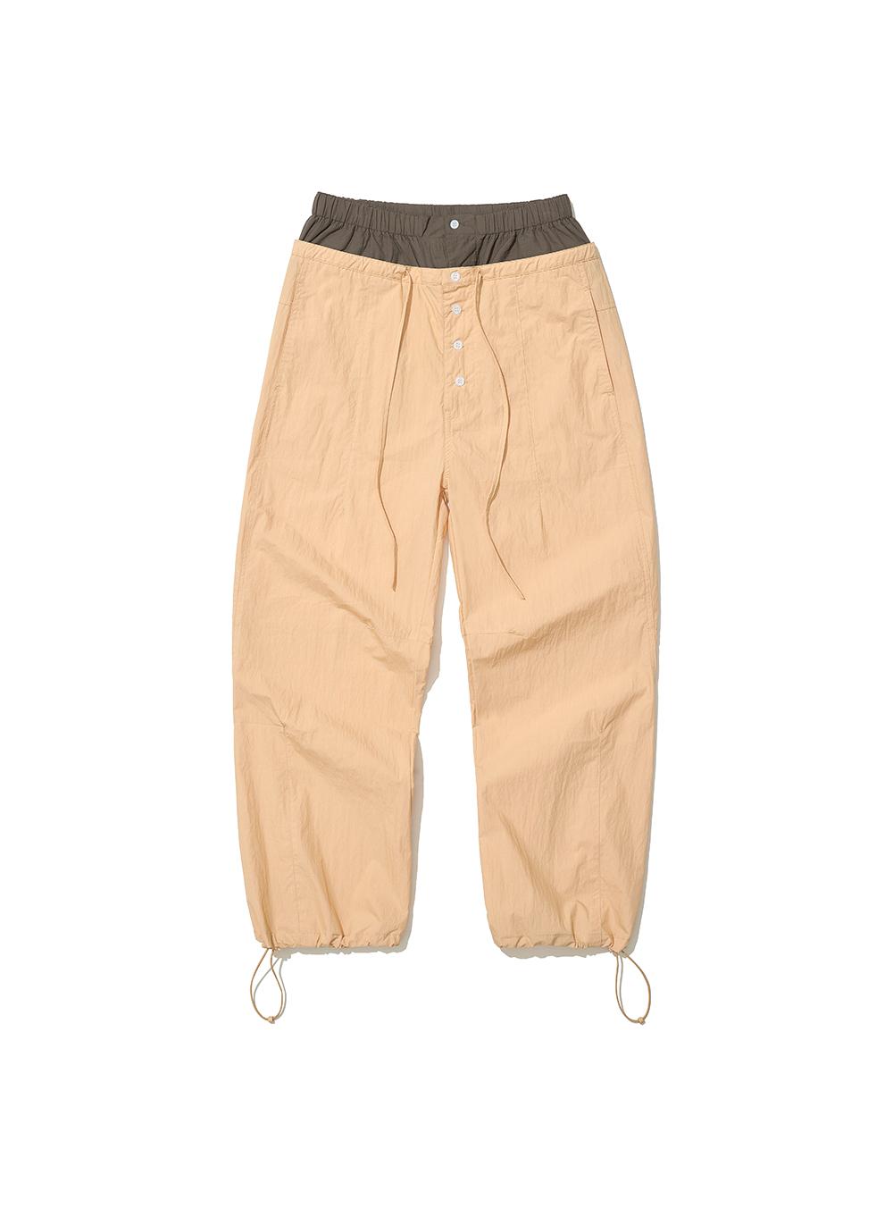 [WOMEN] DOUBLE WAIST PARACHUTE PANTS_ORANGE