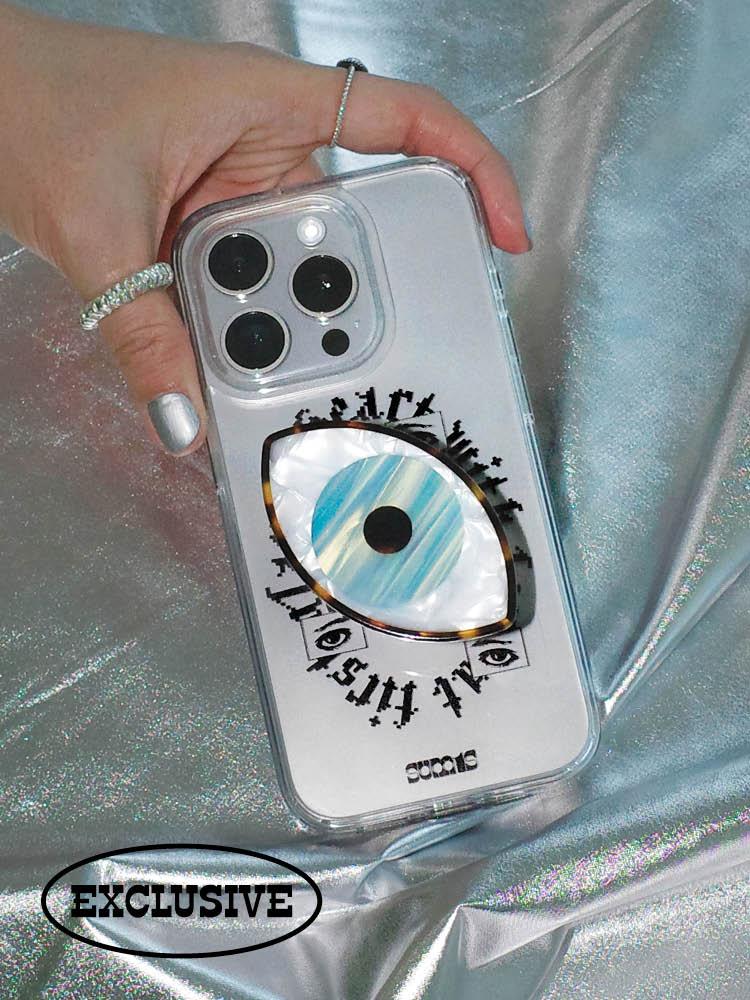 EYE 블랙 레터링 폰 케이스 SET