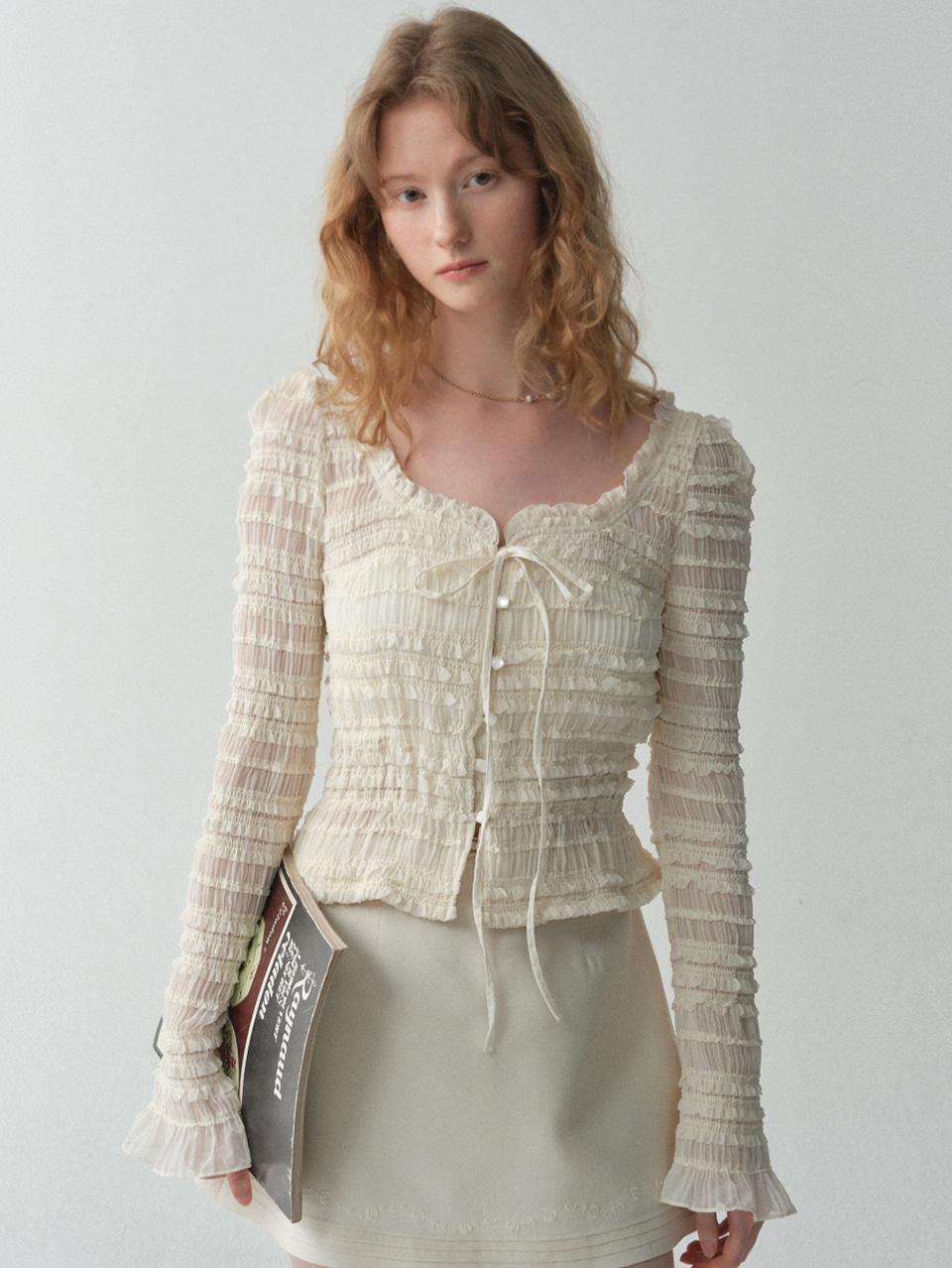 Breeze Ruffle Cardigan(2color)[2/12 예약배송]