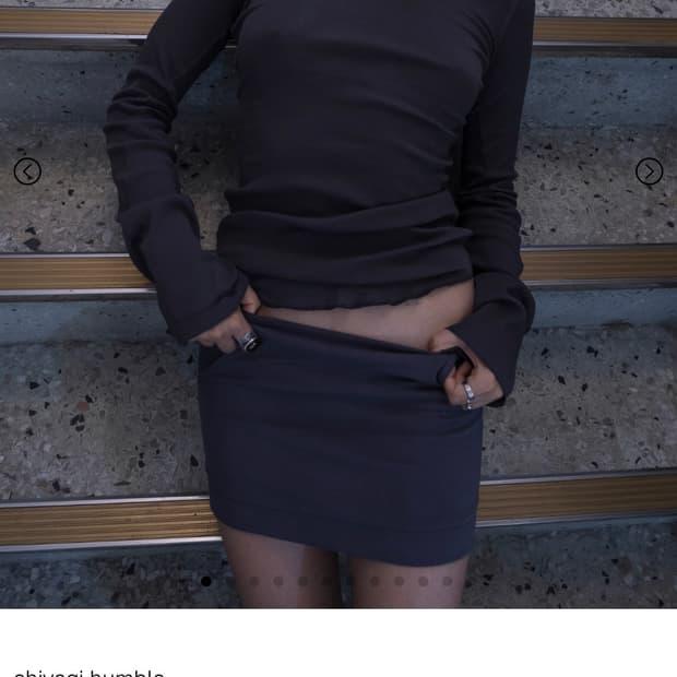 Chiyagi gen skirt - chacoal blue | 후루츠패밀리