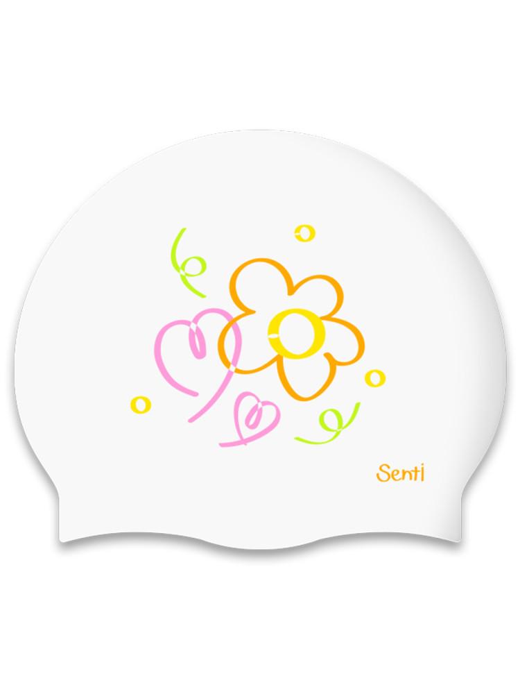 센티 드로잉플라워 WH 실리콘 수모 SC-2475