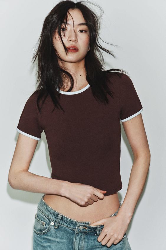 콘트라스트 엣지 티셔츠