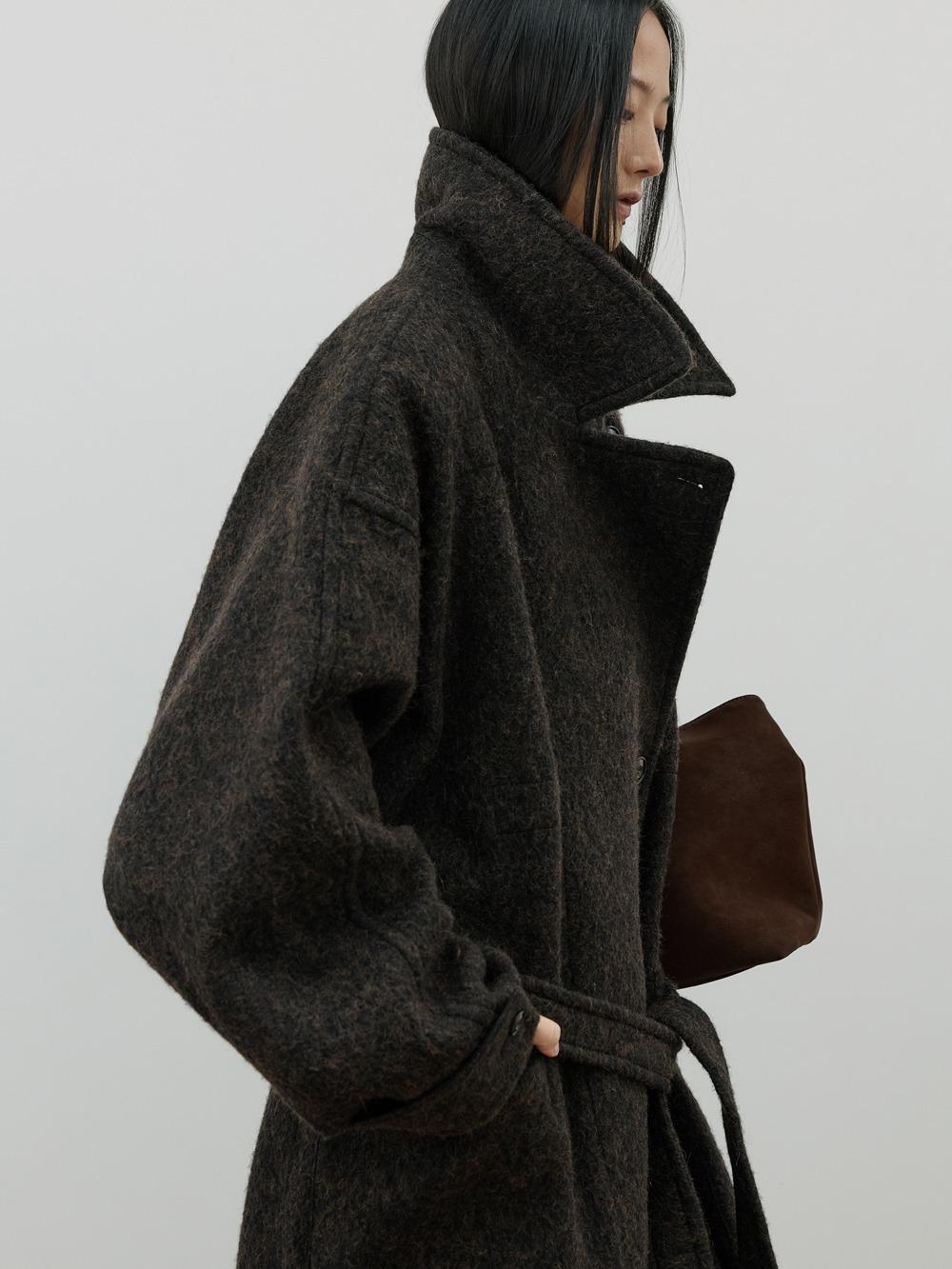 Oversized Maxi Belted Coat (dark brown)