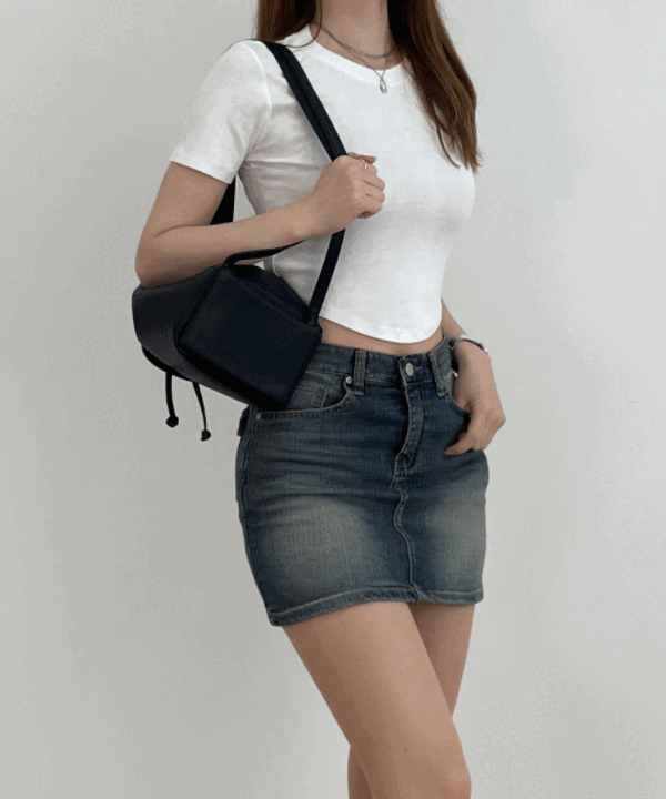 [핏예쁨/색감대박] 데비아 백포켓 황토워싱 하이웨스트 데님 미니스커트