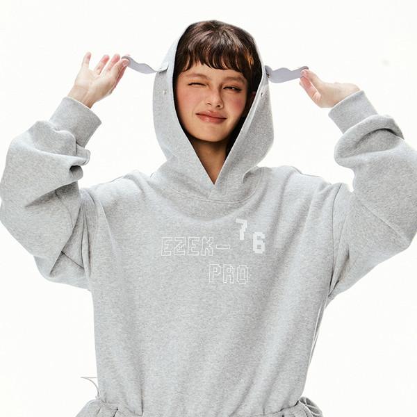 retro hooded gray bud sweater