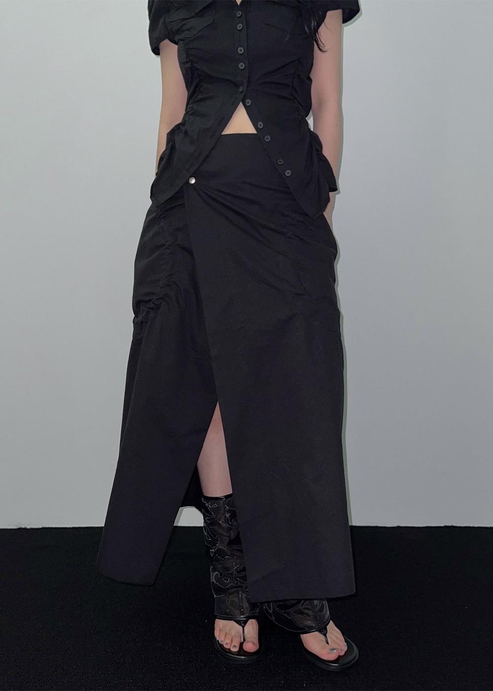 KENJAY SHIRRING POCKET WRAP SKIRT 2color / 켄제이 셔링 포켓 랩 스커트