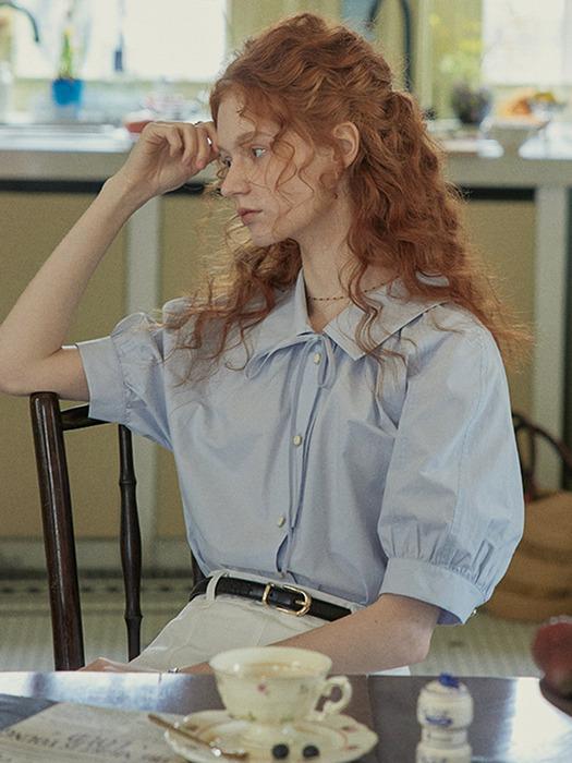 PM_Ribbon pleated shirt_BLUE