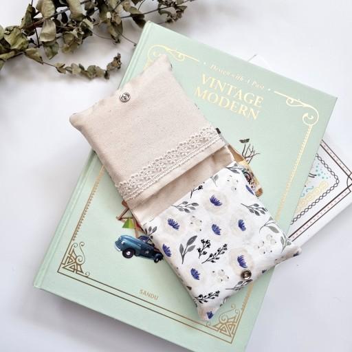 꽃무늬 레이스 납작 생리대 파우치 💙몽글몽글 플라워