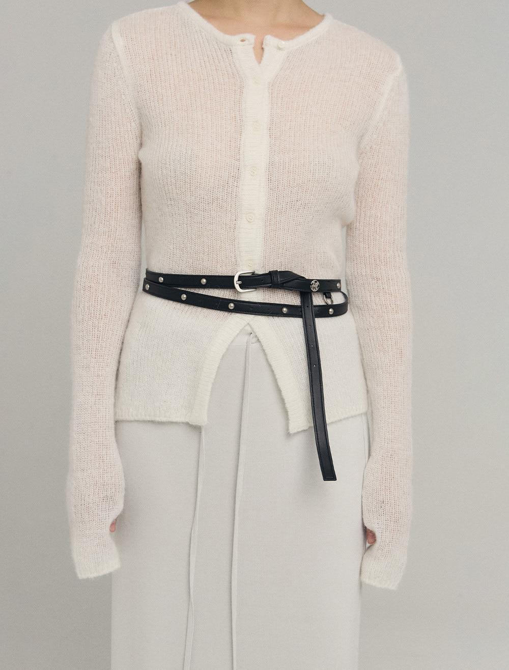 [5th REORDER] STUD LONG BELT [BLACK]