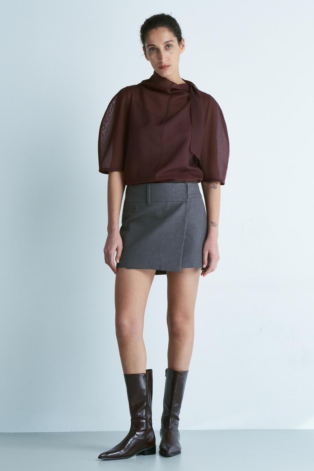 Low-Rise Wrap Mini Skirt S315-9E