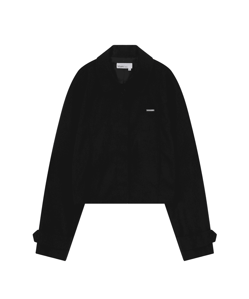 Round collar jacket BLACK