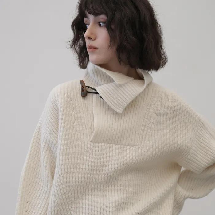 Henry Wool-Cash Turtle Neck Knit (Cream)