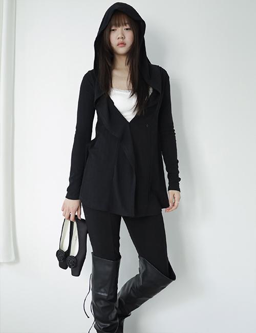 zephyr hood dress (black)