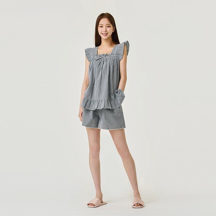 여 시어서커 변형 3부 파자마 세트