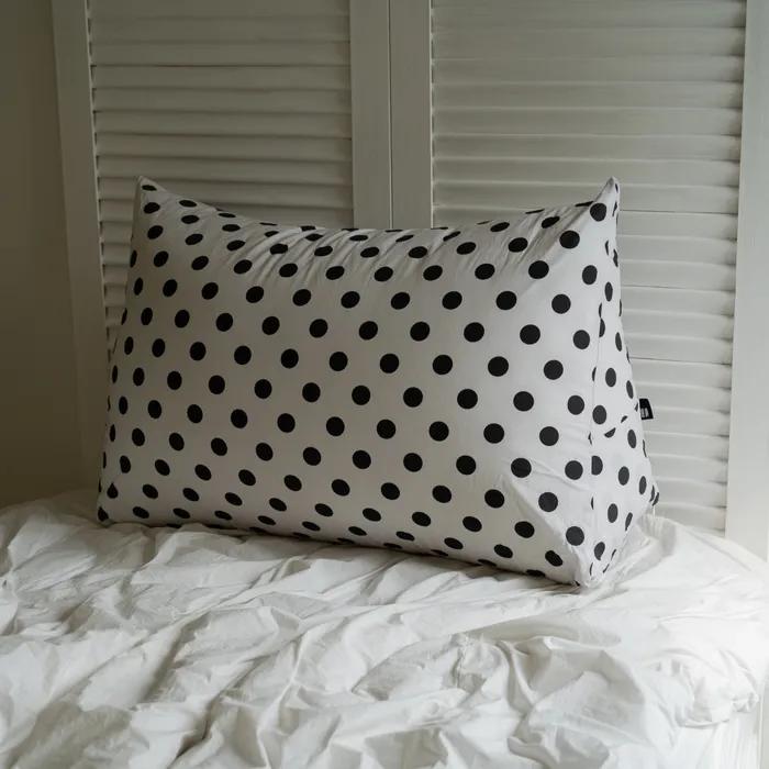 도트 고밀도 순면 삼각 등쿠션 커버