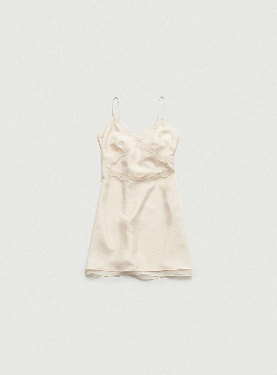 Satin Lace Slip Dress [2월 말 순차 배송]