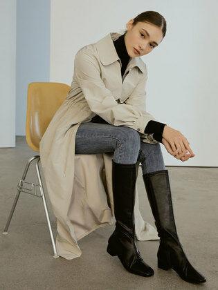 2-way string trench coat (beige)