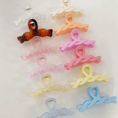 러빗 [1+1/무배] 꽈배기 집게핀 12color