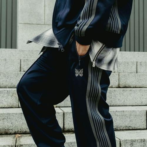 Needles 니들스 네이비블루 나비 트랙팬츠