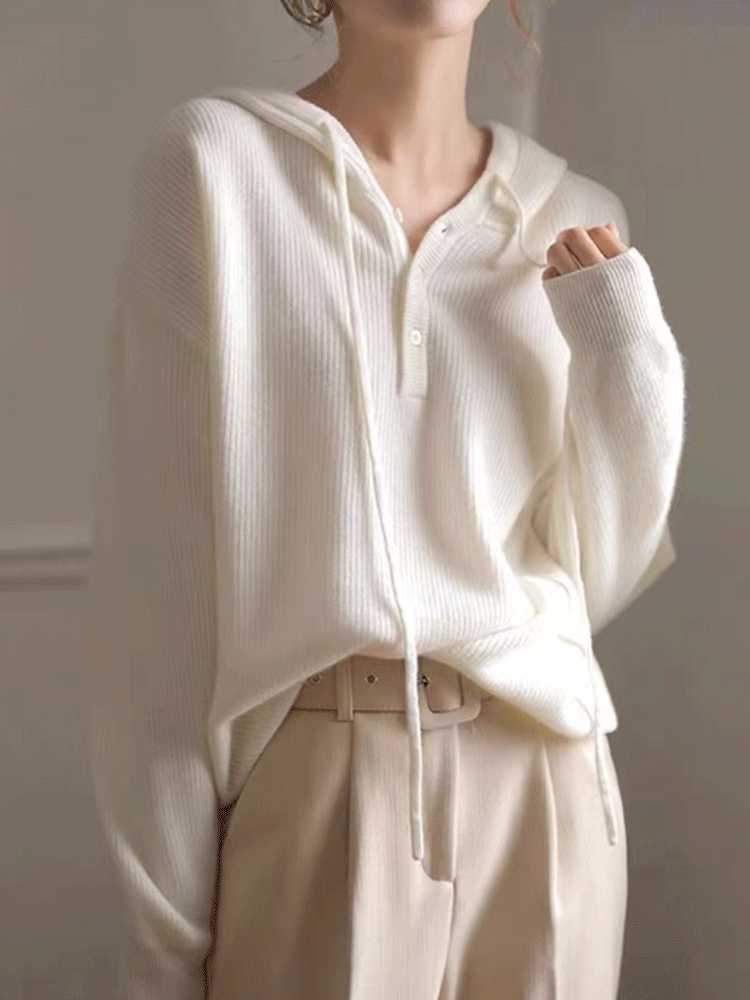 베일리 니트 후드 상의