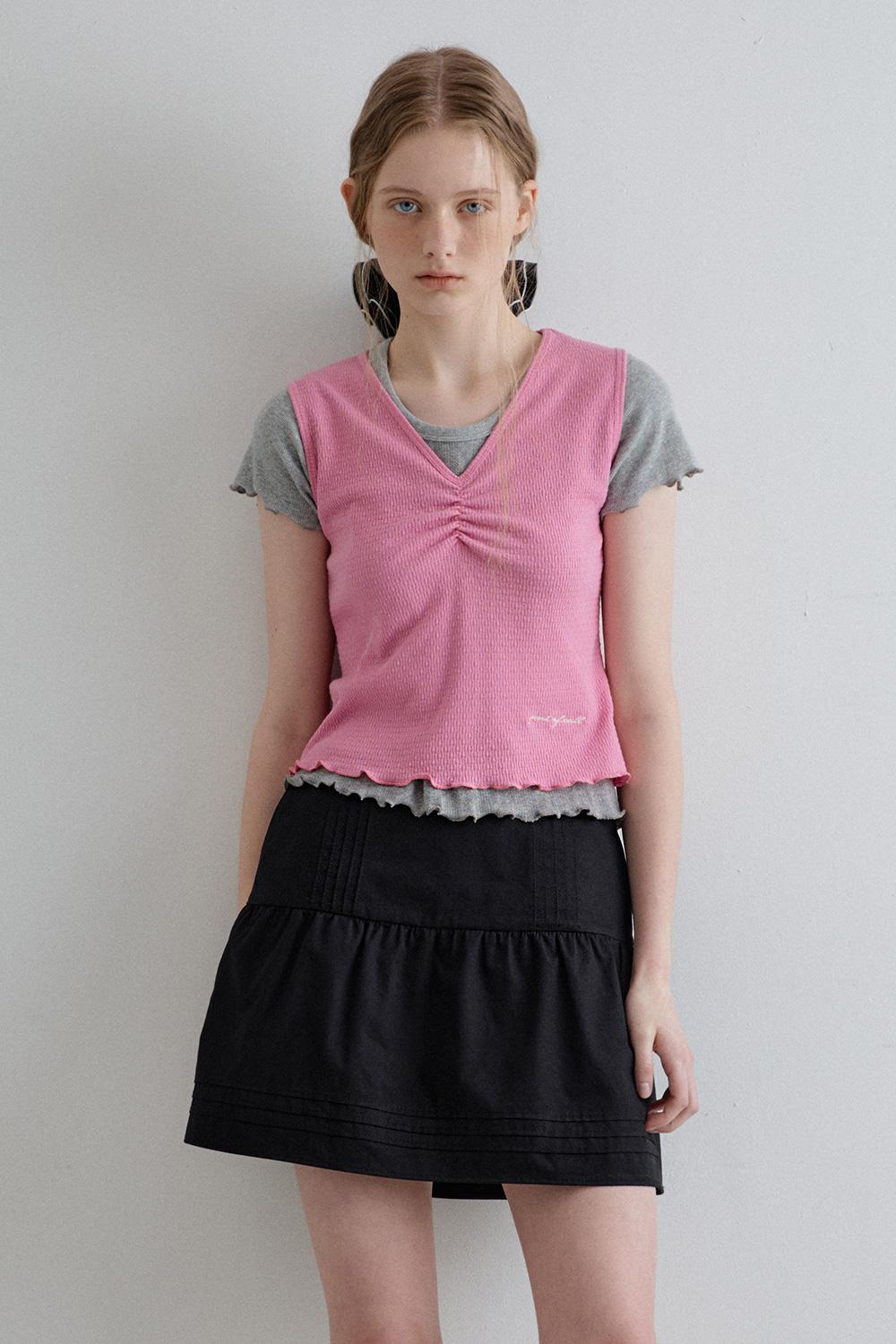 margarine pintuck skirt_black