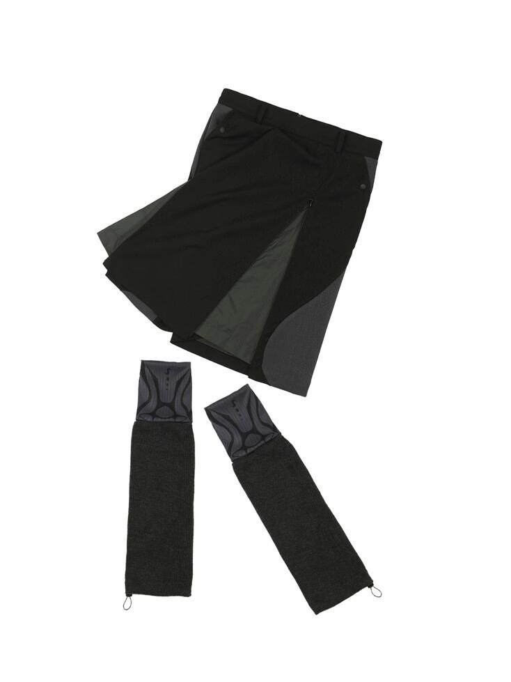 Leg Warmer Midi Skirt / Black