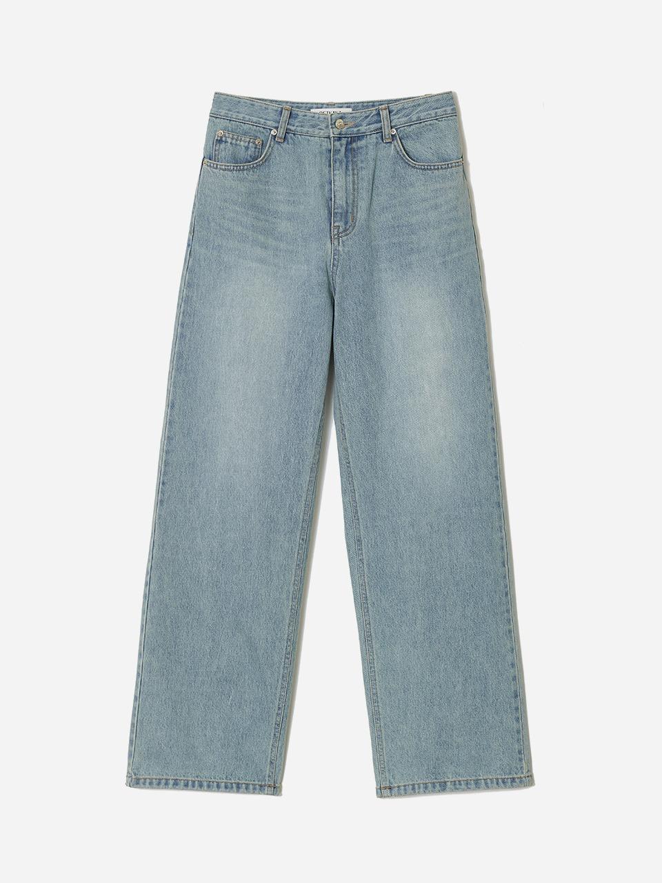 Essential Wide Denim Pants Light Blue