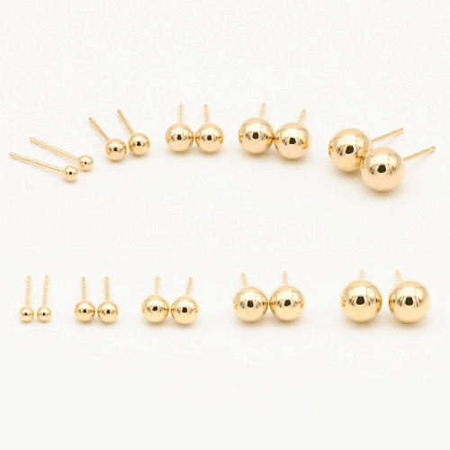 모모리 14k 베이직 골드볼 귀걸이 - 데일리 기본 레이어드 금 이어링 / 침 길이 연장 가능