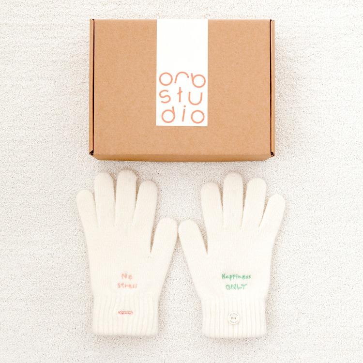 DON'T FORGET ME wool gloves (Cream)