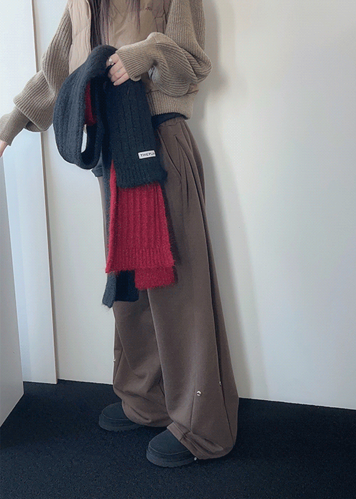 스냅 쮸리 와이드 팬츠 (3컬러)