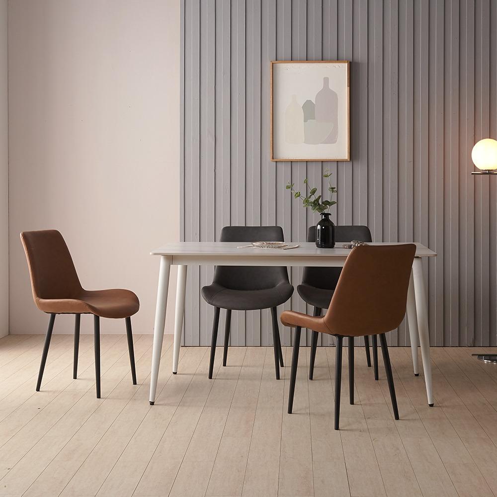 [굳-퍼니처마켓] 도라 통세라믹 사각 4인식탁 세트 1400